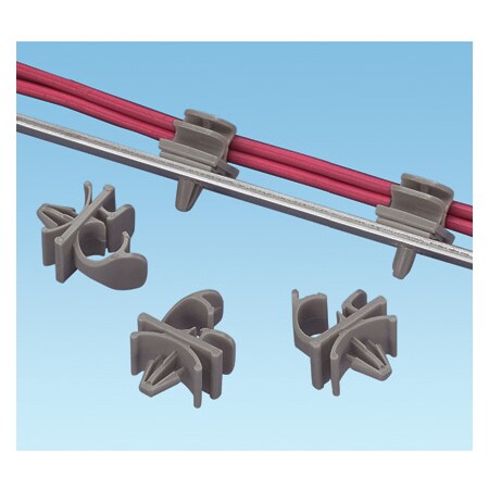 Panduit Cable Clip, Nylon 6/6, 1 in Bundle Dia., Gray, 1.89 in L, 50 PK LWC100-H25-L14